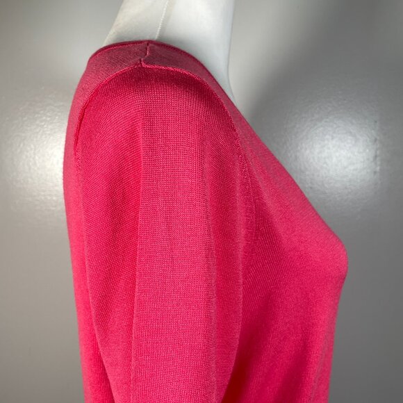Architect Pink V Neck Tight Knit 3/4 Sleeve Pullover Sweater PXL - Picture 10 of 12